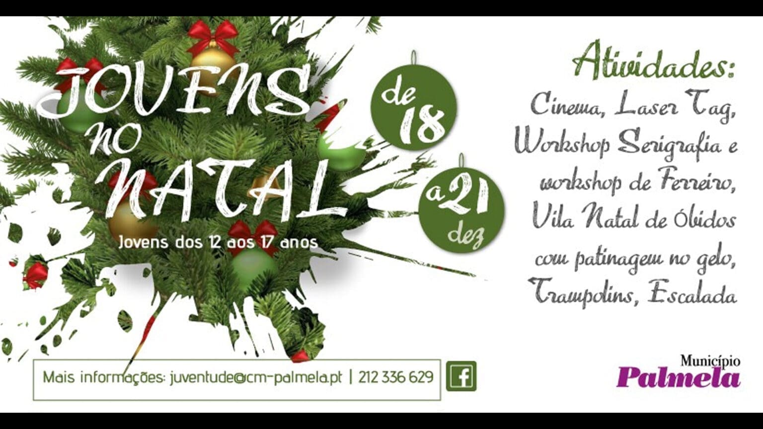 Programa “Jovens no Natal” em Palmela: Atividades Gratuitas para os Jovens durante as Férias de Dezembro